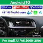 Автомобильный мультимедийный плеер, стерео-система на Android 10, с GPS, Wi-Fi, 8,8 дюйма, для Audi A4, A4L, A5, 2009-2016