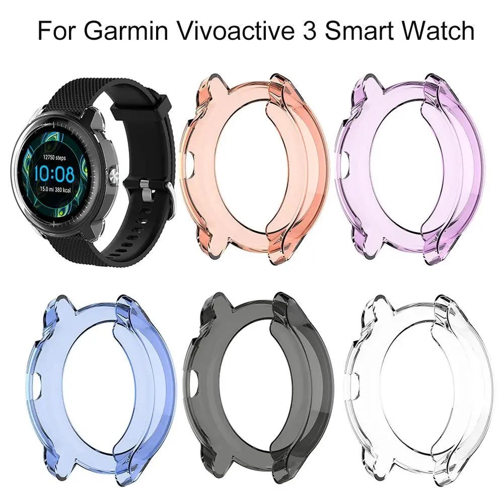 Прозрачный защитный чехол из ТПУ для смарт-часов Garmin Vivoactive 3 4 пылезащитный