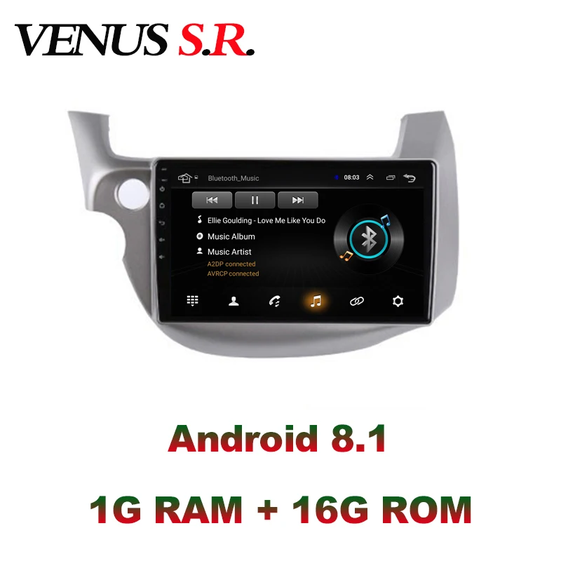 VenusSR Android 8 1 2.5D автомобильный dvd для Honda Fit Jazz 2008 2013 мультимедиа головное устройство