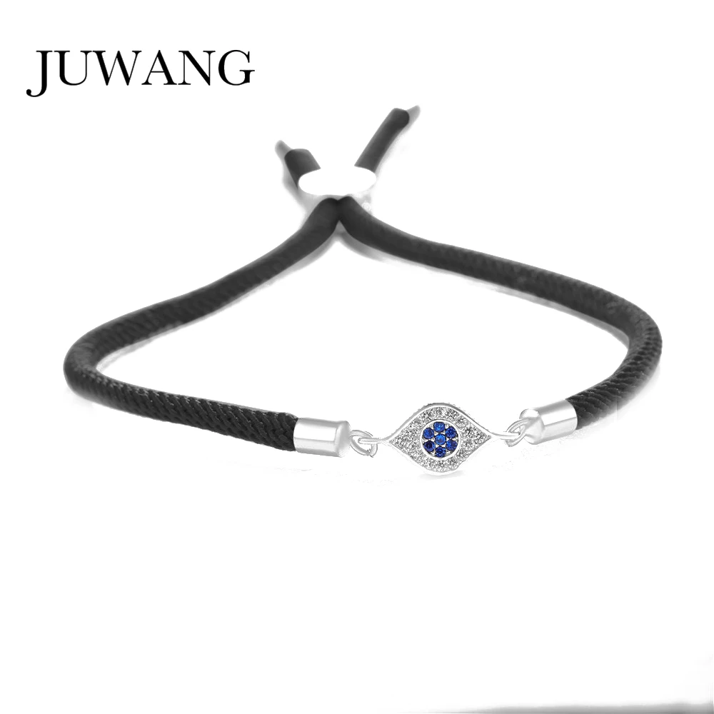 Синий кубический цирконий браслет сглаза для женщин мужчин девочек счастливая