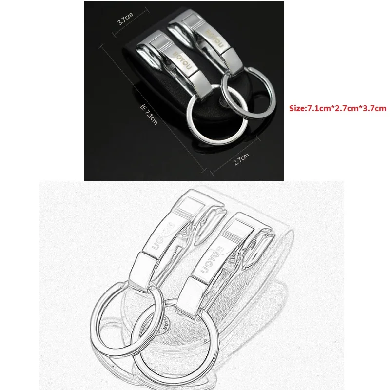 Double Ring Leather Zinc Alloy 2020NEW Accessories Gift Upscale Car Styling Keyring Keychain Practical Multifunctional Quality |
