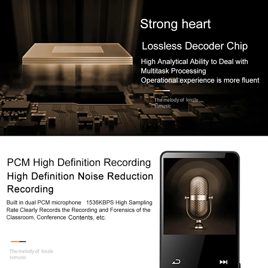 Hi-Fi MP3-плеер с Bluetooth FM радио сенсорный экран 1 8 мини MP3 спорт MP 3 музыкальный плеер