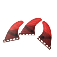 surf single tabs s red color ith fiberglass honey surfing fin 3pcs tri fin set