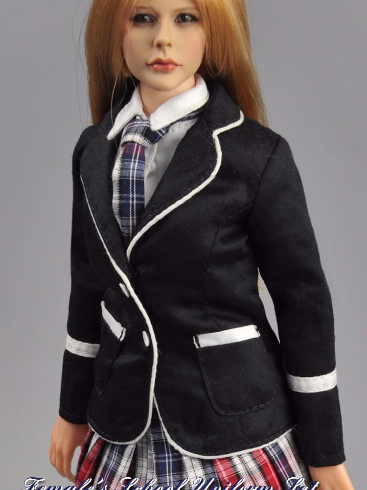 

1/6th School Girl Uniform Set Black Clothes Model For Female Action Figures Toys Gift Model