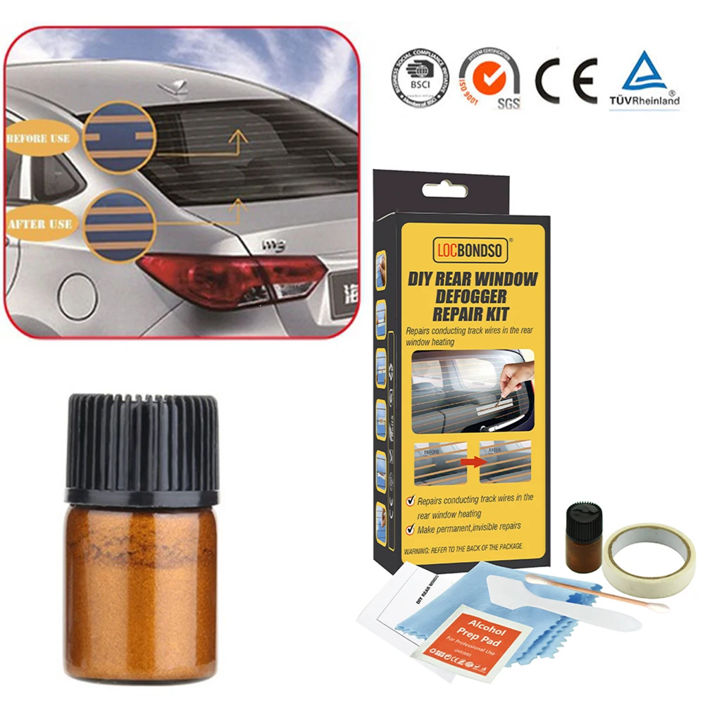 

Car Rear Window Defogger Repair Kit Repair Broken Rear Window Defroster Grid Lines DIY Quick Repair Scratched Care Tools