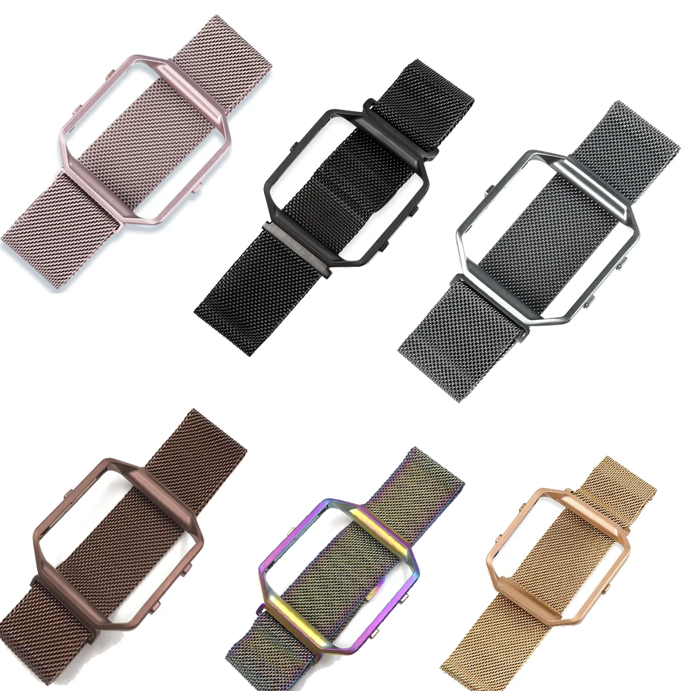 Миланская петля Oulucci из нержавеющей стали для fitbit blaze 4 Женский магнитный ремешок