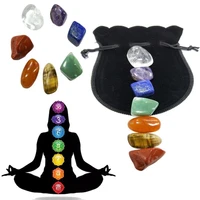 7pcs set chakra natural stones reiki healing crystals show prayer spiritual yoga energy stone home decoration accessories