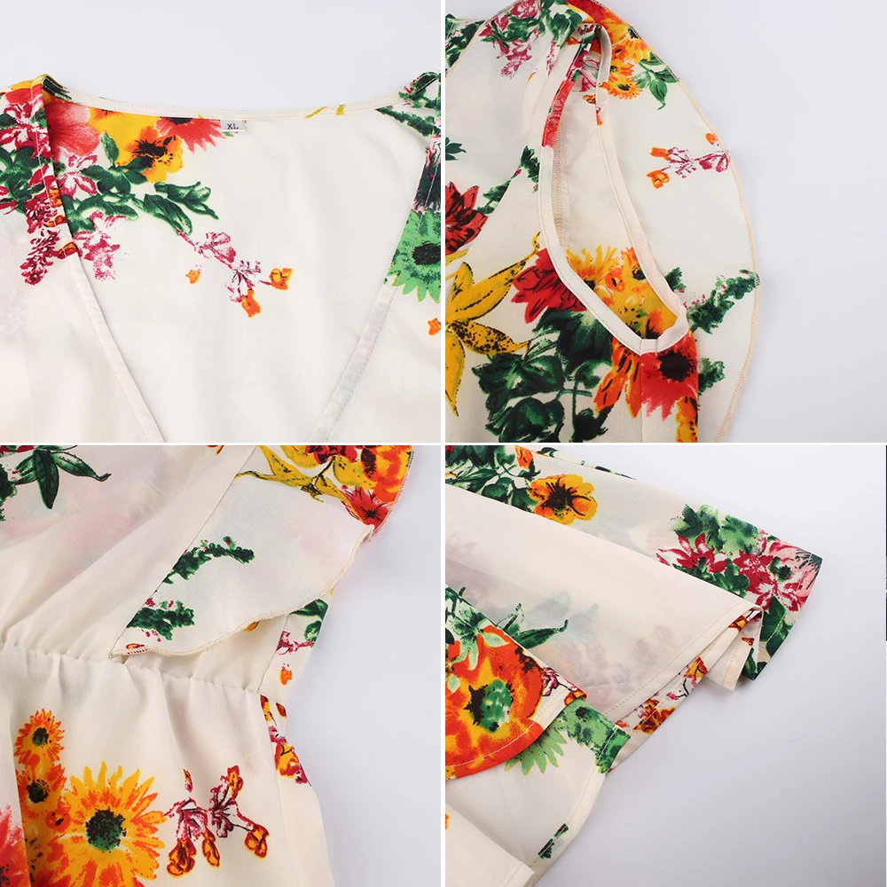 2021 пикантные размера плюс женское платье летнее модное богемное Цветочный Принт