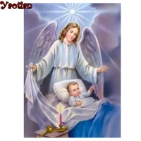 5d diy diamond painting cross stitch angel guardian baby diamond mosaic full square diamond embroidery for adults and beginner