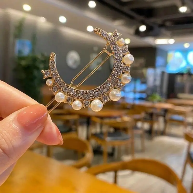 

5PCS Fashion Hair Clips Rhinestone Faux Pearl Duckbill Hair Pins Women Hair Barrettes Girls Headwear Gifts Hair Accessories