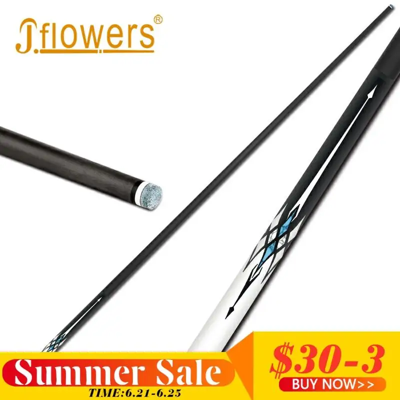 

Genuine JFLOWERS JSK-302F Snooker Cue Billiard Cue 10-10.2mm Tip Black Carbon Fiber Technology Professional Billiard 2019