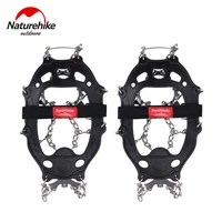 naturehike 1pair 13 19 teeth anti slip climbing crampons outdoor ice claws snow gripper hiking shoe boot grips chain spike