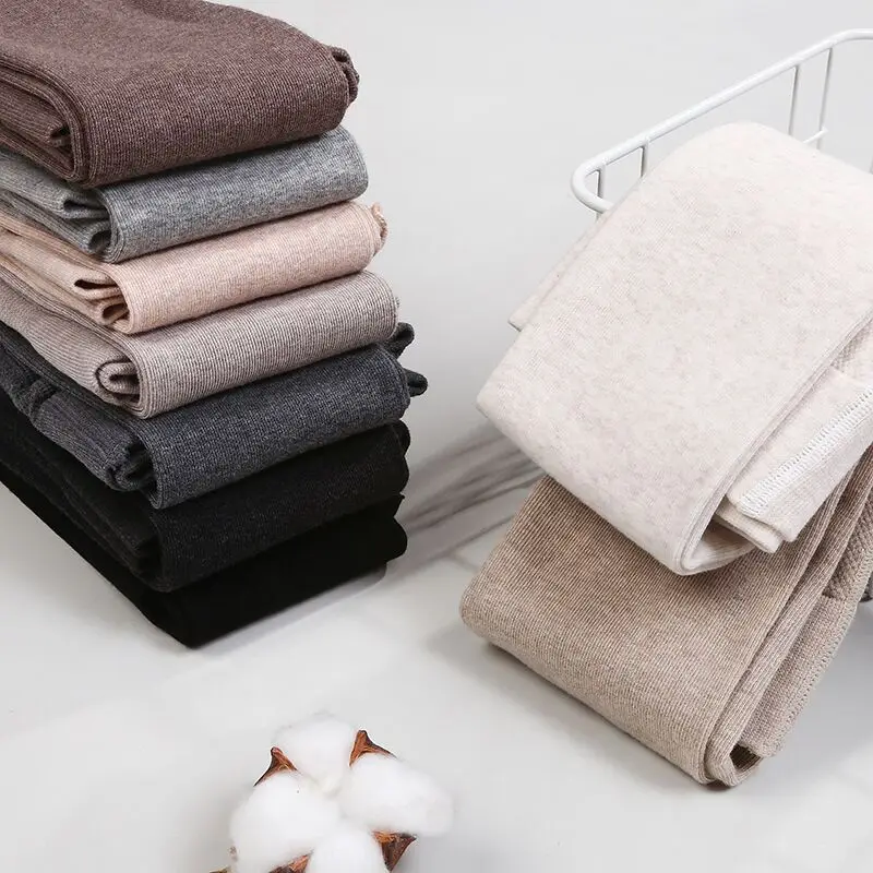 Модные хлопковые теплые колготки женские Суперэластичные осенние утепленные