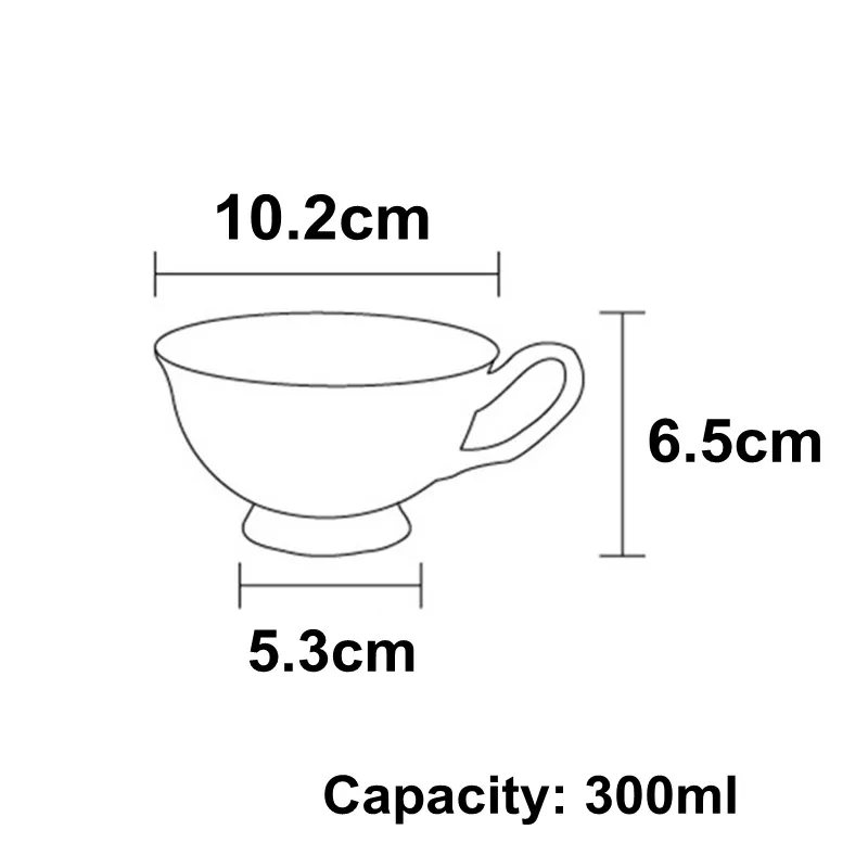 

Eur Style Rolled Gold Bone China Coffee Cup Saucer Fashion British Afternoon Teacup set Kapok Flower Pattern Ceramic Mugs +Dish