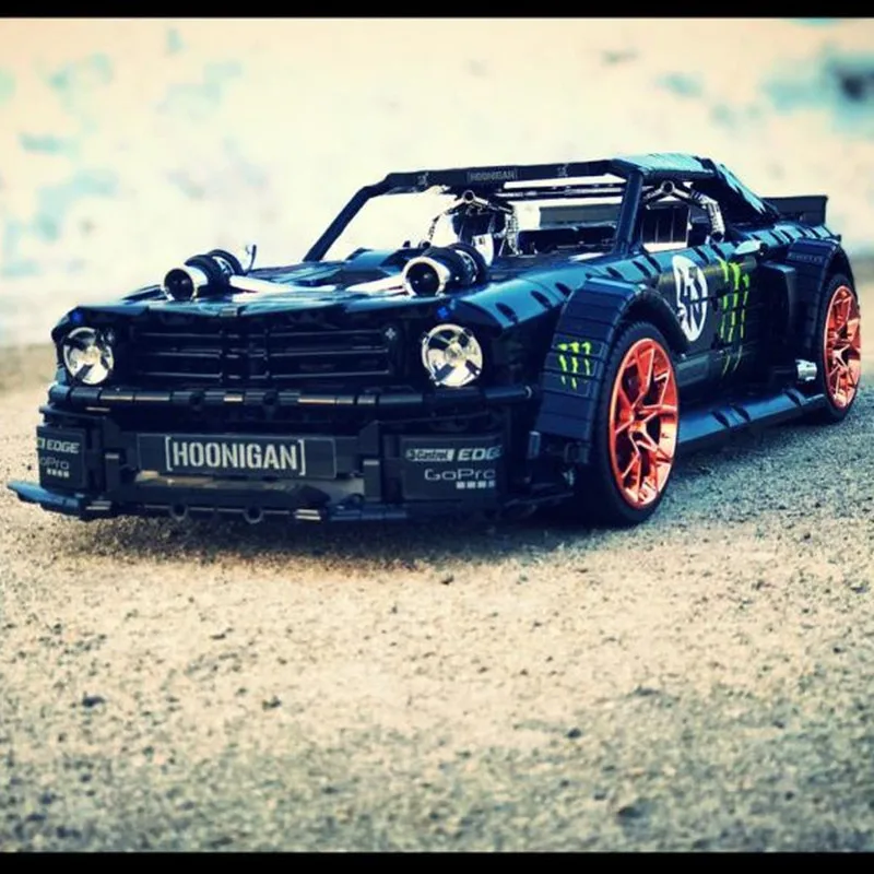 Новый 1965 Ford Mustang Hoonicorn Racing Car техническая модель совместимая с 20102 строительными