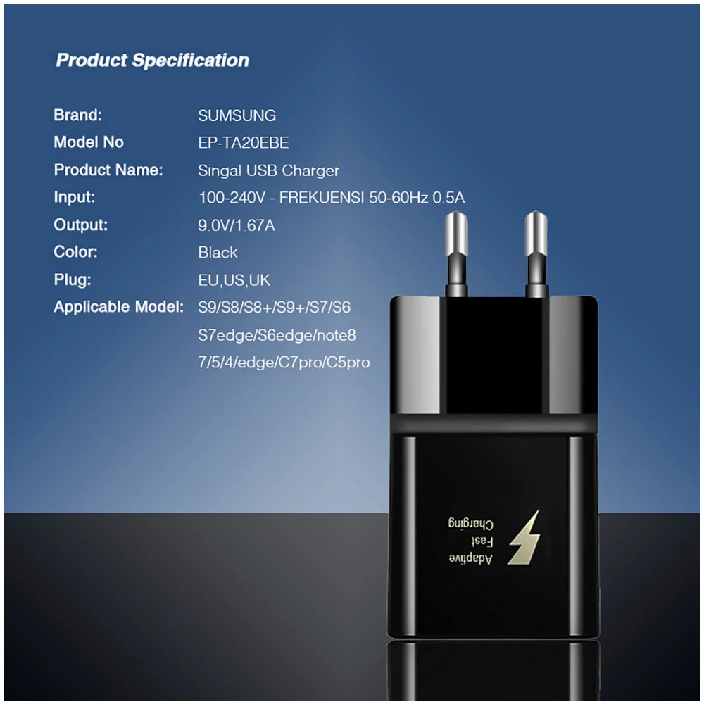 Оригинальный адаптер питания с кабелем USB Type-C для телефонов Samsung Galaxy 15 Вт |