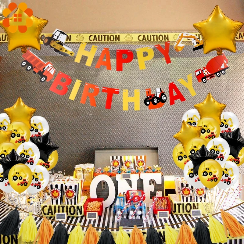 1 комплект строительные воздушные шары на день рождения для трактора баннеры