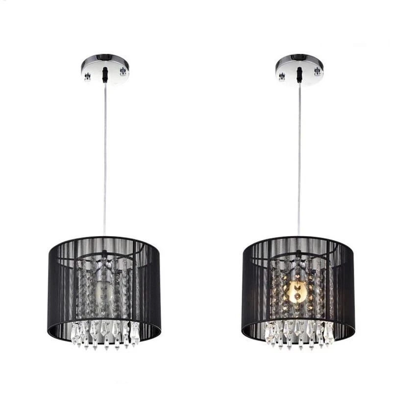 Modern Black Brushed Chandelier Light LED Crystal Chandeliers Ceiling For Living Room Dining Table Hanging Lamp Pendant Lighting