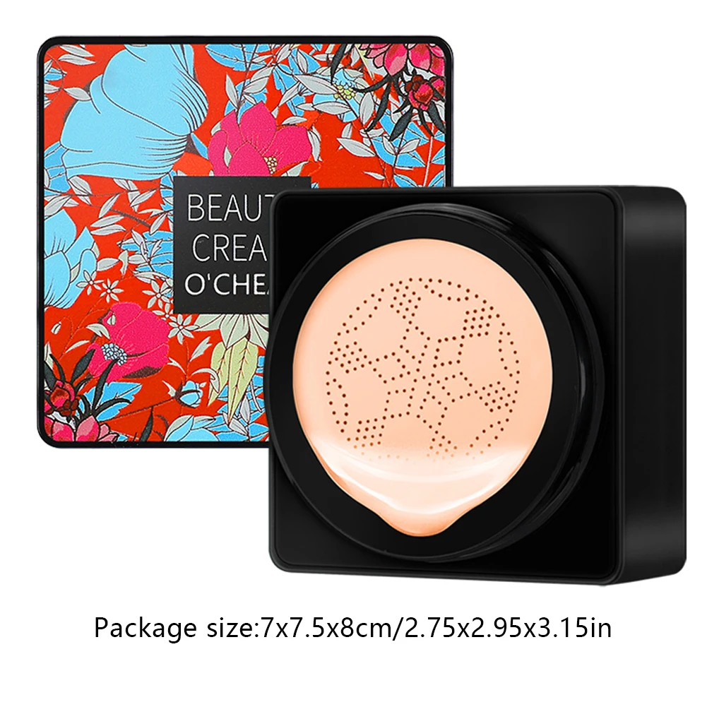 

BB Air Cushion Foundation Mushroom Head CC Cream Whitening Makeup Cosmetic Waterproof Brighten Face Base Tone Moisturizing