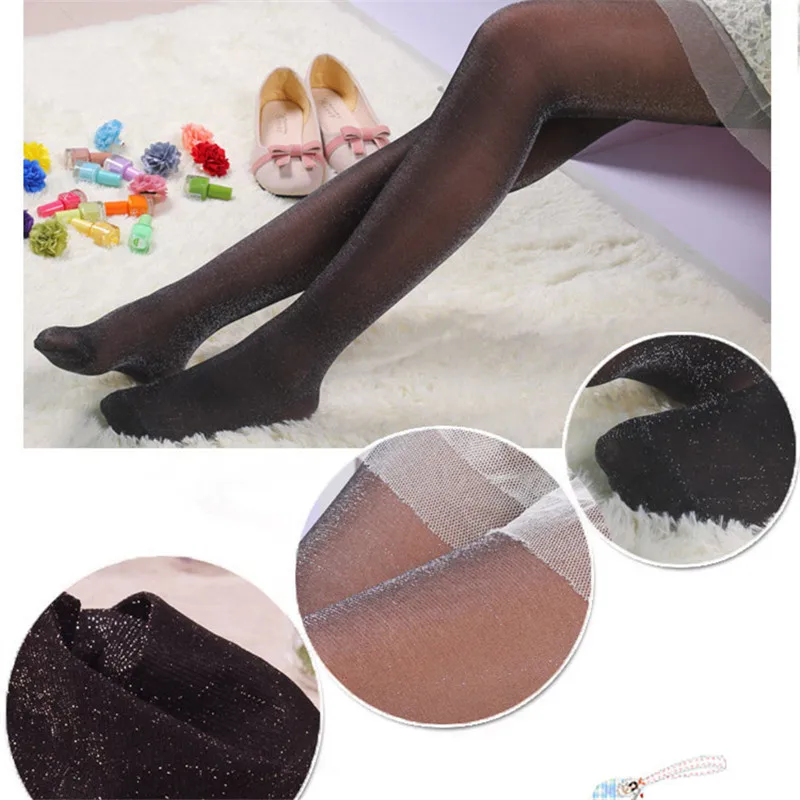 1 пара блестящие черные чулки колготки полупрозрачные до бедра|Колготки| |