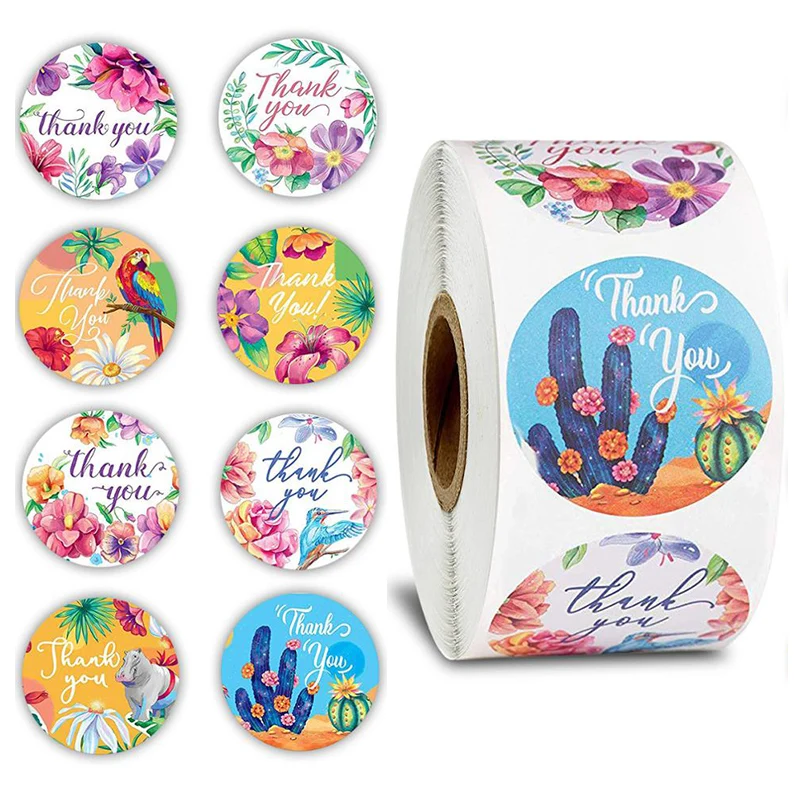 

500 шт., декоративные наклейки «Thank You»