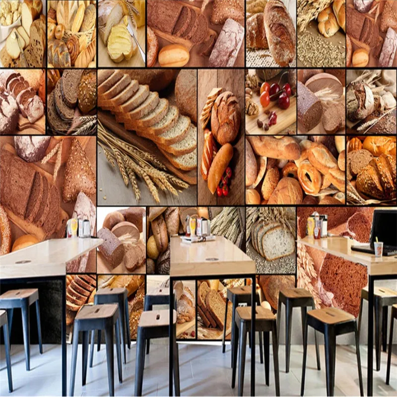 Европейская хлеб 3D фото настенная бумага выпечка кофе десерт магазин Фреска кафе