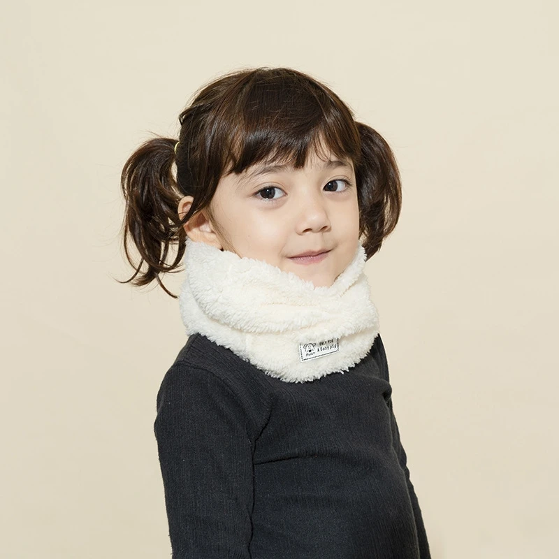 Winter cute Children Scarf Boy Girls Scarves Baby Fur Collar Scarf Ring Pompom Neck Warmers Women Present Berber Fleece24CM