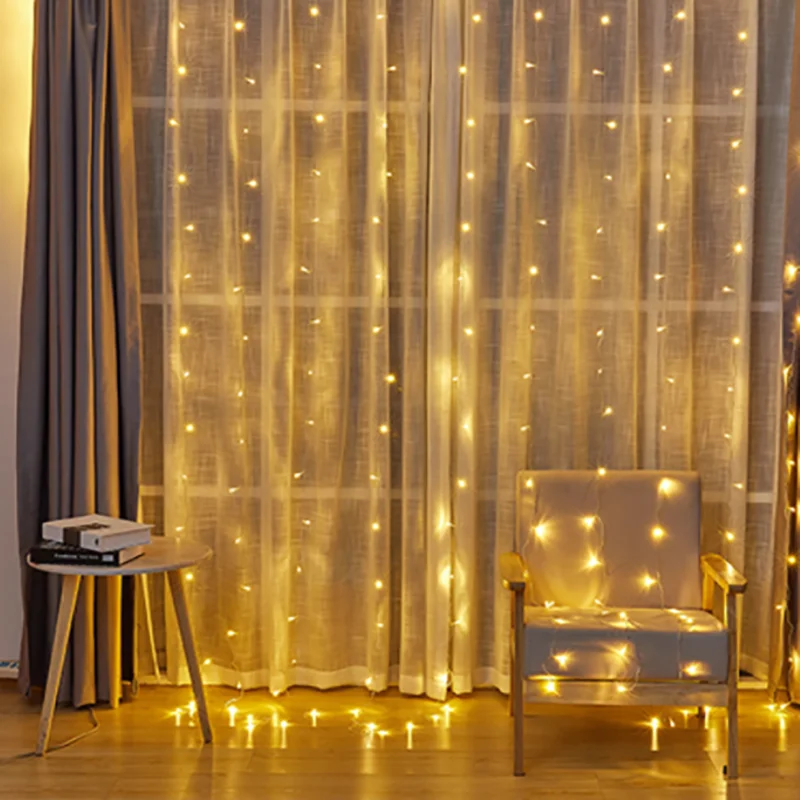 3 м светодиодный гирляндой гирлянда Шторы лампы дистанционного Управление USB