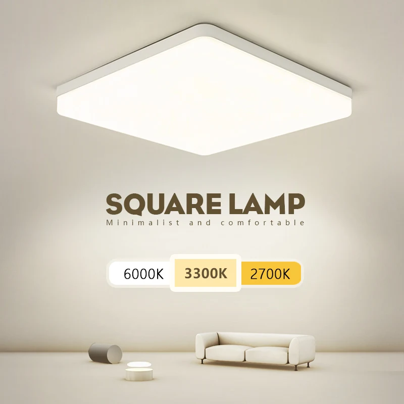 

Square Led ceiling lamp for bedroom lighting Neutral white cold white warm white 48W 36W 24W 18W led ceiling light living room