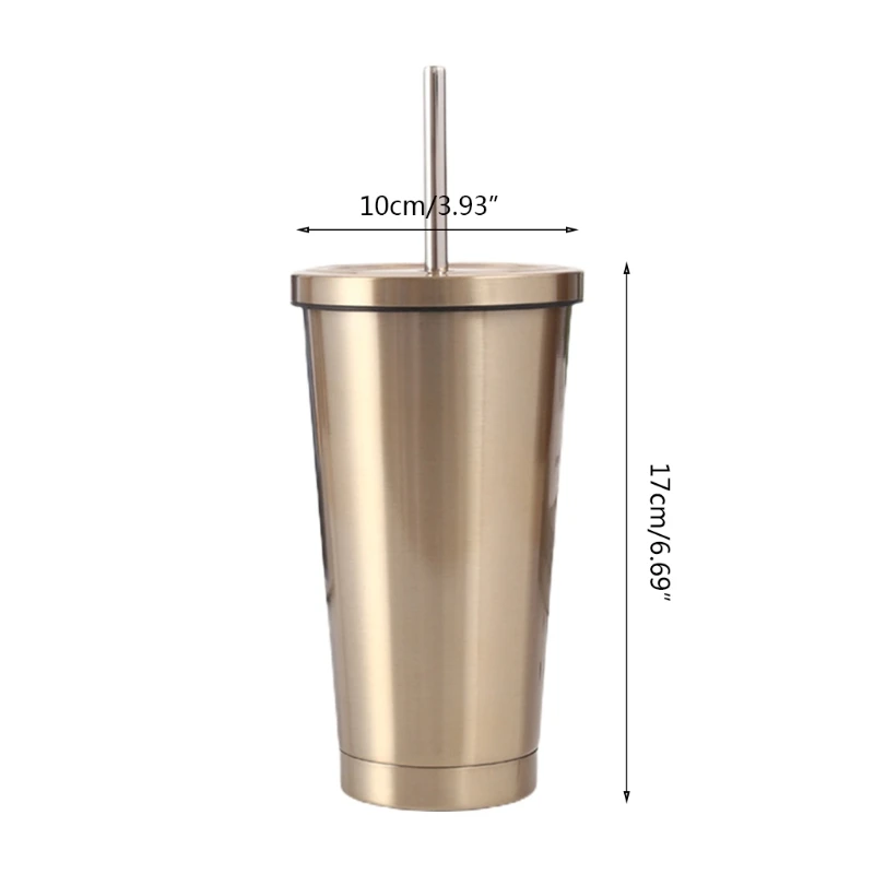 

F63A BPA Free Stainless Steel Material Coffee Mugs Travel Tumbler Double Vacuum Anti-Leak Coffee Mug with Straw Drinking Cups