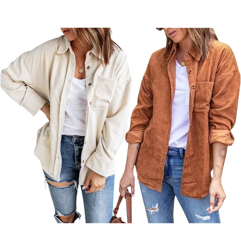 Kayotuas Women Jacket Spring Autumn New Fashion with Pocket Long Sleeve Button Up Ladies Casual Coat Outwear Clothing