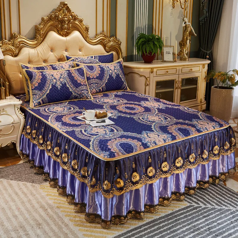 2020 новые продукты ледяной шелк жаккардовый стеганый коврик постельное белье