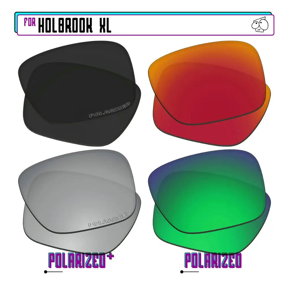 EZReplace Polarized Replacement Lenses for - Oakley Holbrook XL Sunglasses - BkSrP Plus-RedGreenP