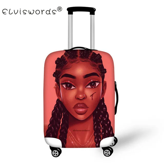 ELVISWORDS Black Girl Magic Afro Lady дорожный защитный чехол на чемодан для 18-30 дюймов аксессуары для путешествий Чехол - Цвет: YQ3714