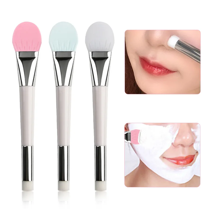 

1pcs Double-headed facial mask cosmetic brush beauty tool silicone soft hair facial makeup brush