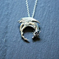 personality punk retro dragon necklace fashion domineering men silver color short necklace trend men motorcycle party jewelry