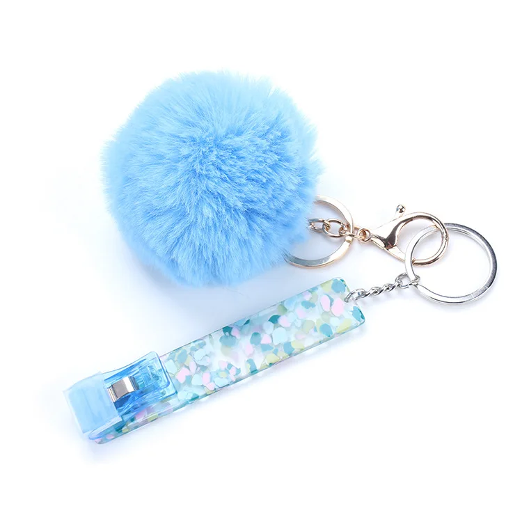 

New Contactless Bank Card Reader Card Holder Keychain Spot Second Hair DIY Keychain Fluff Ball Nightmare Before Christmas Cute