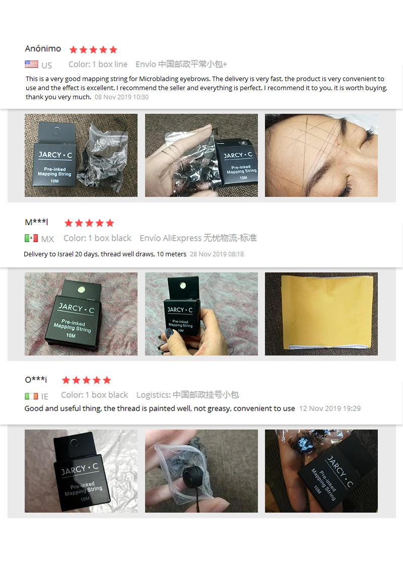 Microblading MAPPING STRING Pre-Inked брови маркер нить Татуировка брови точка 10 м Pre Inked mapping string Для татуировки и пму