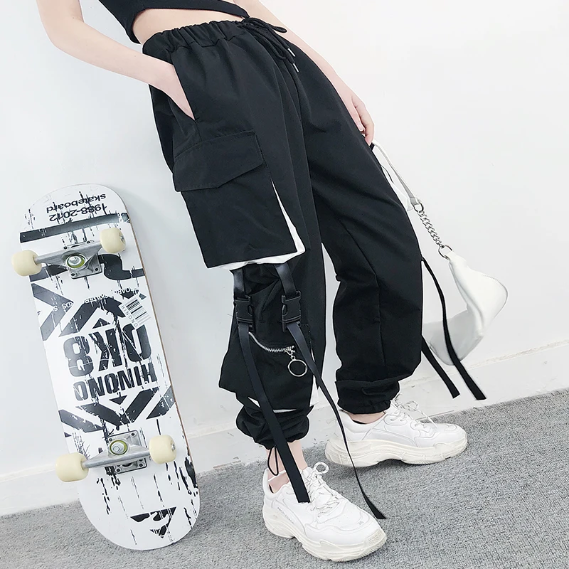

New Hip Hop Dance Costume Women Loose Pants Street Dance Outfit Sport Female New Modern Drag Queen Club Bar Punk Trousers BI436