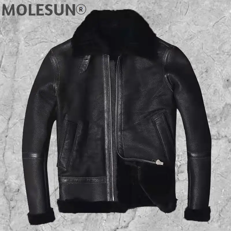 

AKOOSUN Men Jacket Winter 2021 Men's Clothing Thick Genuine Leather Jackets Mens Bomber Coat Male Chaqueta Cuero Hombre LXR405