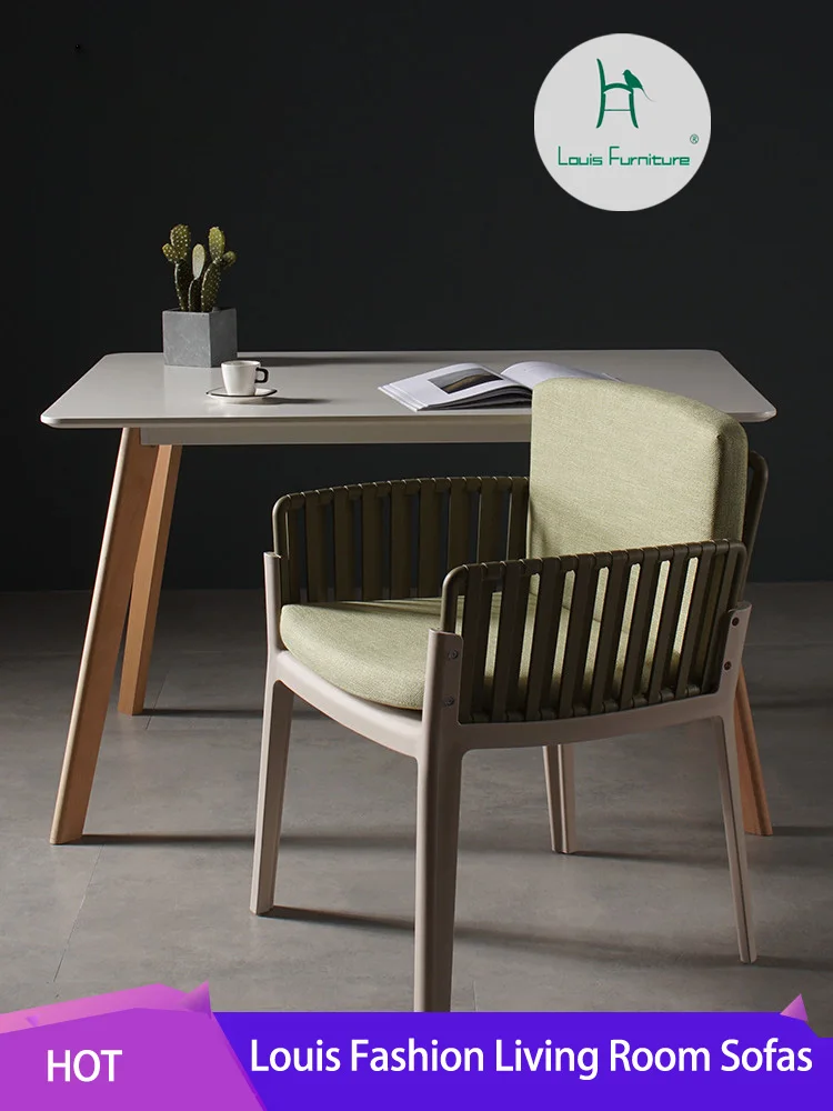 

Louis Fashion Living Room Sofas Upholstery dining back simple modern outdoor milk tea shop coffee leisure household