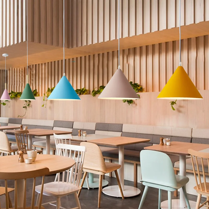 

Pendant Lights Modern Wood Pattern Colorful Nordic Ceiling Hanging Lamps for Kitchen Island Dining Room Living Room Bedroom Barn