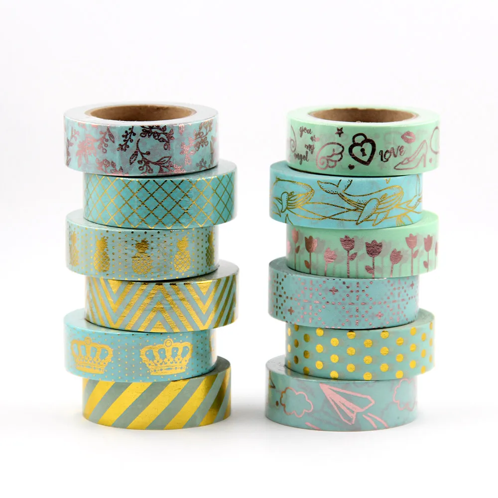 1X Синяя фольга бумажный набор декоративного скотча Васи японский Скрапбукинг