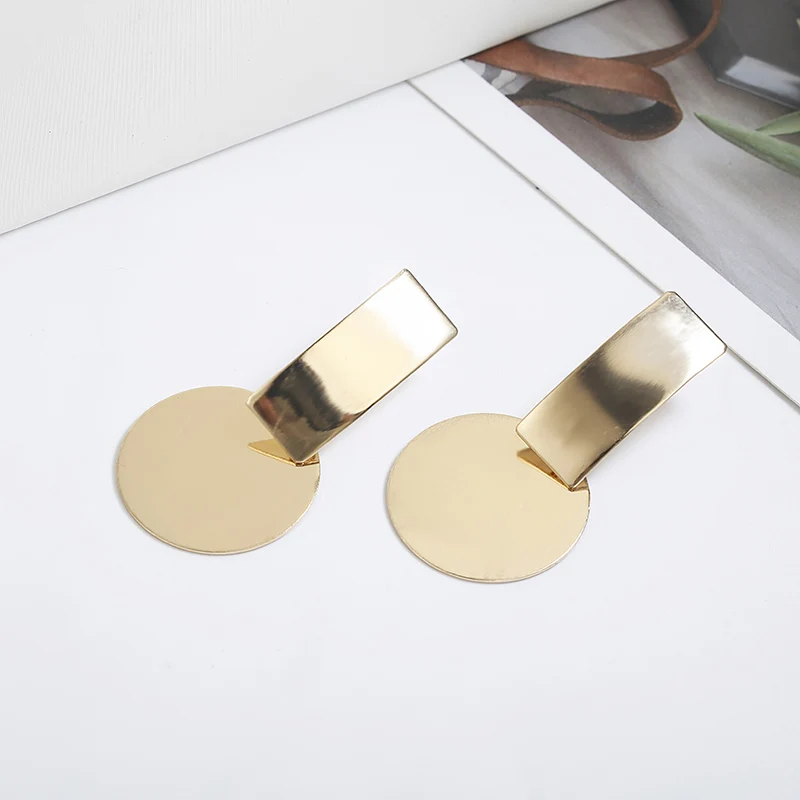New Fashion Design Earrings For Women 2020 Statement Metal Gold Color Big Geometric Drop Trendy Jewelry | Украшения и аксессуары