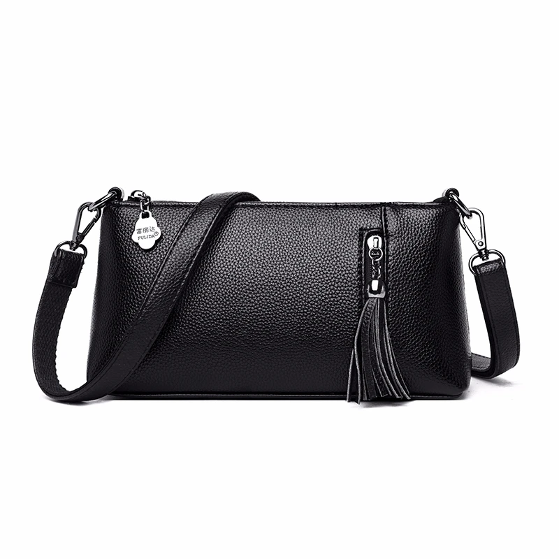 Женские кожаные сумки мессенджеры винтажные через плечо с кисточками маленькие