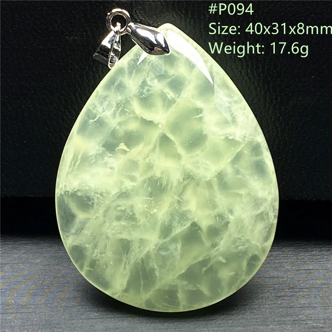 Top Natural Green Prehnite Pendant Jewelry For Women Lady Man Healing Love Gift Crystal Beads Reiki Gemstone Silver Stone AAAAA | Украшения