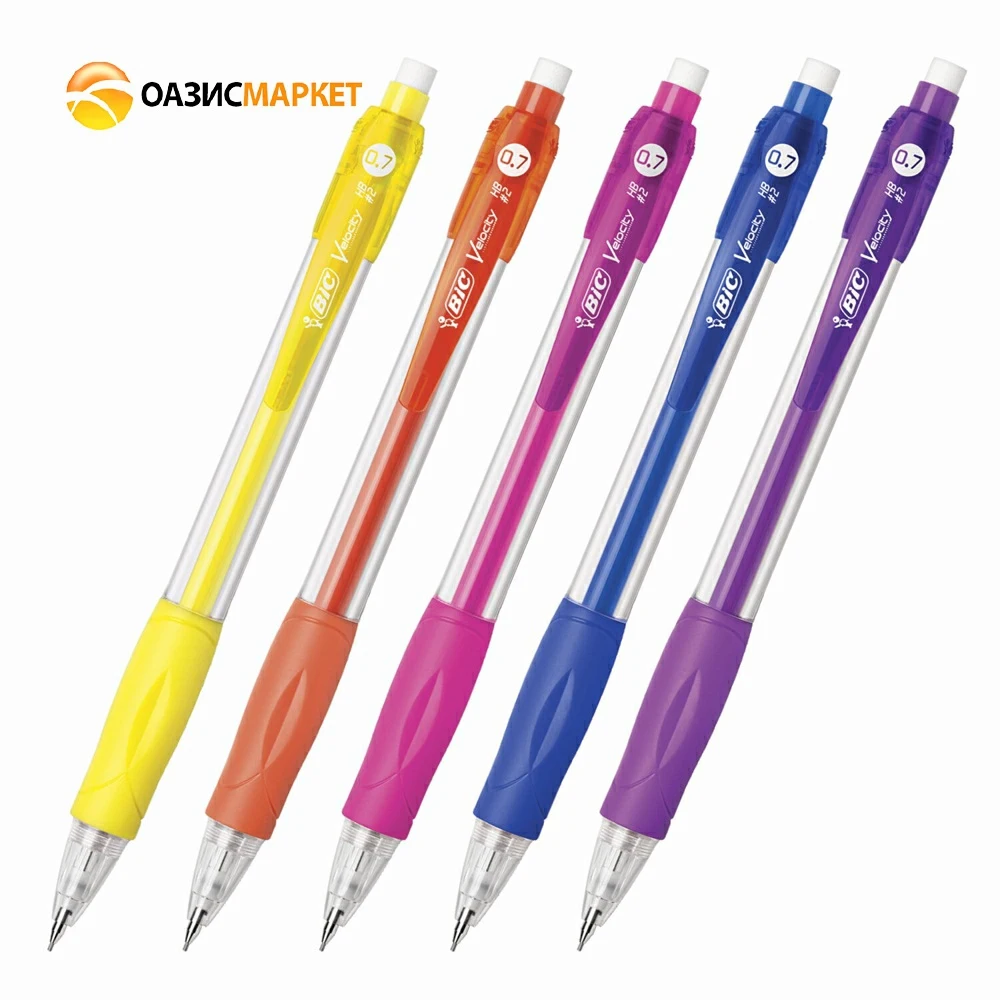 Карандаш механический BIC &quotVelocity" 0 7 мм корпус ассорти резиновый грип ластик