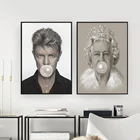 Плакаты и принты в виде звезд Боуи Элизабет с жевательной резинкой, холст, принты на стене, картина для домашнего дизайна, бескаркасная фигурка