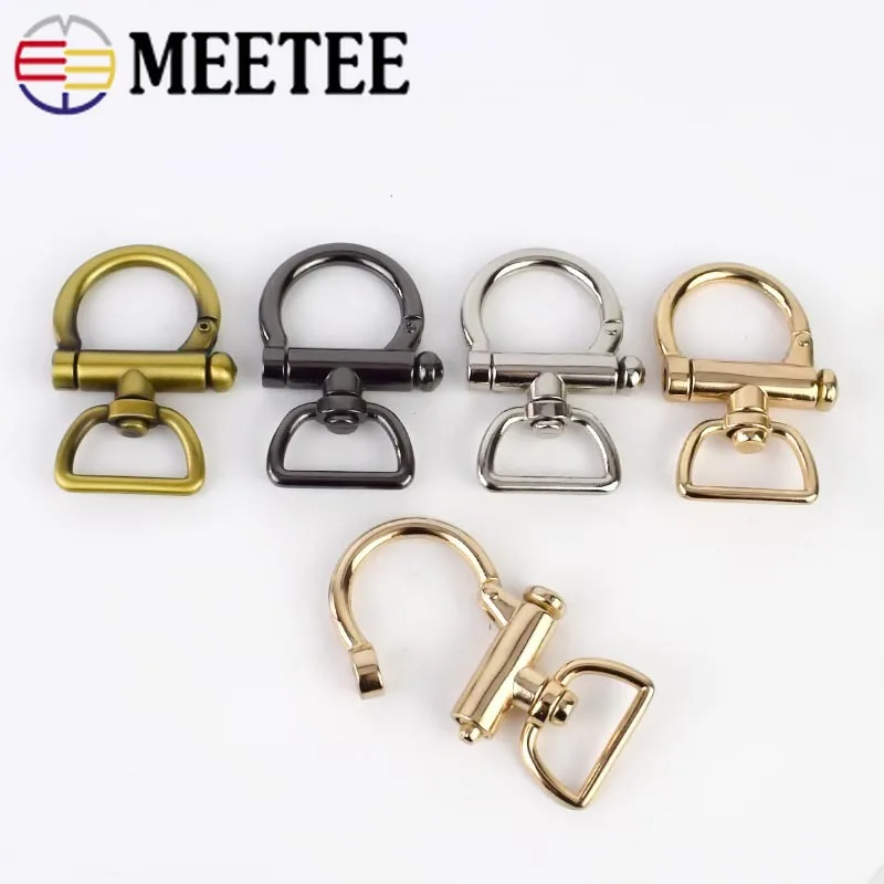 Meetee 2, 6 штук в партии, ID25mm сумки на плечо и ремешком с пряжкой вокруг зажим для лямки повесить крюк DIY брелок застежка для собак кожаный аппаратных аксессуары для ванной комнаты