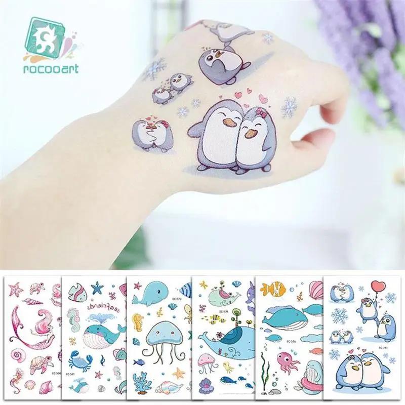 

Cute Cartoons Fish Design Waterproof Temporary Tattoos Stickers For Kids Girl Children Gift Water Transfer Fake Tattoo
